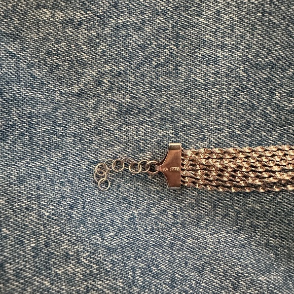 Sterling silver bracelet with stamp 925 Italy (3rd pic) 7.5 inches end to end. - Picture 2 of 3